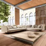 مجموعة أثاث خارجي فاخرة بتصميم نورديك عصري