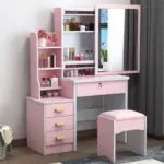 ⁦طاولة مكياج فاخرة مع مرآة مضيئة⁩ - الصورة ⁦3⁩