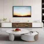 ⁦Unique Aesthetic Coffee Tables Marble European Glam Nordic Luxury Trendy Coffee Tables Round Modern Mesas Living Room Furniture⁩ - الصورة ⁦6⁩