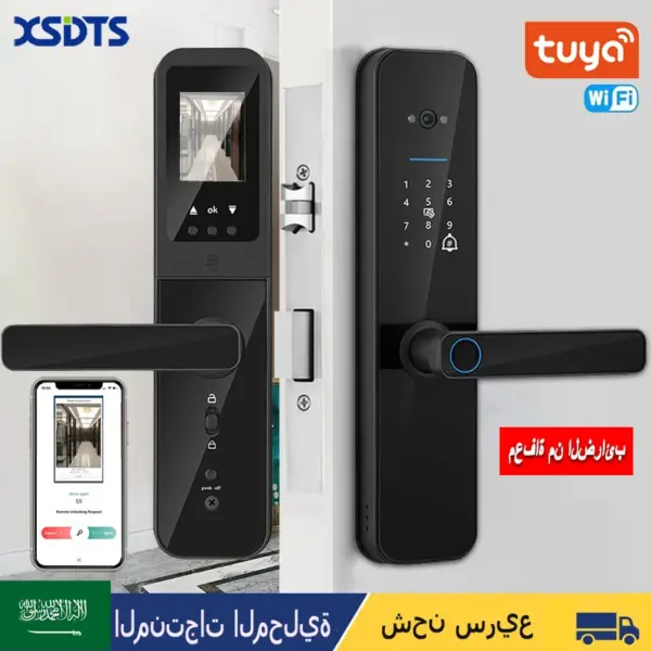 قفل الباب الذكي الرقمي بتقنية Wi-Fi مع بصمة وكاميرا