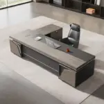 ⁦مكتب خشبي فخم على شكل حرف⁩ - الصورة ⁦3⁩