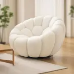 ⁦Single Seat Designer Pumpkin Lazy Sofa Balcony and Bedroom Can Lie Down and Recline Italian Minimalist Rochburg Football Sofa⁩ - الصورة ⁦4⁩