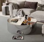 ⁦Metal Industrial Coffee Table Aesthetic Unique Minimalist Designer Side Table Modern Luxury Mesa Auxiliar Postmodern Furniture⁩ - الصورة ⁦25⁩