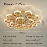 ⁦ثريا حلقة LED فاخرة حديثة⁩ - الصورة ⁦10⁩