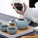⁦إبريق شاي سيراميك بتصميم متشقّق جليدياً⁩ - الصورة ⁦3⁩