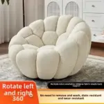 ⁦Single Seat Designer Pumpkin Lazy Sofa Balcony and Bedroom Can Lie Down and Recline Italian Minimalist Rochburg Football Sofa⁩ - الصورة ⁦18⁩