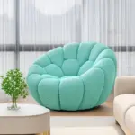⁦Single Seat Designer Pumpkin Lazy Sofa Balcony and Bedroom Can Lie Down and Recline Italian Minimalist Rochburg Football Sofa⁩ - الصورة ⁦3⁩