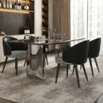 ⁦Title: طاولة طعام زجاجية فاخرة بإيطالية**⁩ - الصورة ⁦4⁩