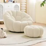 ⁦Single Seat Designer Pumpkin Lazy Sofa Balcony and Bedroom Can Lie Down and Recline Italian Minimalist Rochburg Football Sofa⁩ - الصورة ⁦6⁩