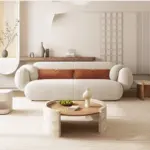 ⁦مجموعة أريكة بيضاء بتصميم عصري⁩ - الصورة ⁦5⁩