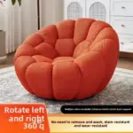 ⁦Single Seat Designer Pumpkin Lazy Sofa Balcony and Bedroom Can Lie Down and Recline Italian Minimalist Rochburg Football Sofa⁩ - الصورة ⁦15⁩