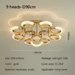 ⁦ثريا حلقة LED فاخرة حديثة⁩ - الصورة ⁦6⁩