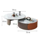 ⁦Unique Aesthetic Coffee Tables Marble European Glam Nordic Luxury Trendy Coffee Tables Round Modern Mesas Living Room Furniture⁩ - الصورة ⁦2⁩