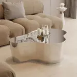 ⁦Metal Luxury Coffee Table Decoration Living Room Designer Side Table Moving Standing Nordic Couchtisch Lounge Suite Furniture⁩ - الصورة ⁦11⁩