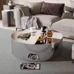 ⁦Metal Industrial Coffee Table Aesthetic Unique Minimalist Designer Side Table Modern Luxury Mesa Auxiliar Postmodern Furniture⁩ - الصورة ⁦3⁩