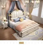 ⁦سرير خشب أمريكي فاخر بتصميم أوروبي كلاسيكي⁩ - الصورة ⁦11⁩