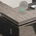 ⁦مكتب خشبي فخم على شكل حرف⁩ - الصورة ⁦6⁩