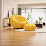 ⁦Single Seat Designer Pumpkin Lazy Sofa Balcony and Bedroom Can Lie Down and Recline Italian Minimalist Rochburg Football Sofa⁩ - الصورة ⁦2⁩