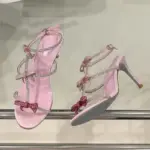 ⁦صندل نسائي كريستالي بكعب عال⁩ - الصورة ⁦2⁩