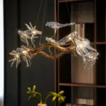 ثريا طيور زجاجية فاخرة بتصميم كلاسيكي