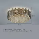 ⁦ثريا كريستال ذهبية بإضاءة LED⁩ - الصورة ⁦9⁩