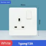 ⁦مفتاح حائط ستانلس ستيل أبيض⁩ - الصورة ⁦7⁩