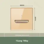 ⁦مفتاح حائط زجاجي ذهبي كلاسيكي⁩ - الصورة ⁦20⁩