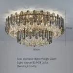 ⁦ثريا كريستال ذهبية بإضاءة LED⁩ - الصورة ⁦7⁩