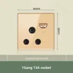⁦مفتاح حائط زجاجي ذهبي كلاسيكي⁩ - الصورة ⁦34⁩