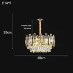 ⁦ثريا كريستال ذهبية بإضاءة LED⁩ - الصورة ⁦20⁩