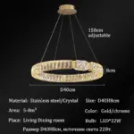 ⁦ثريا كريستال فاخرة بإضاءة LED⁩ - الصورة ⁦16⁩