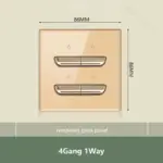 ⁦مفتاح حائط زجاجي ذهبي كلاسيكي⁩ - الصورة ⁦10⁩