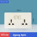 ⁦مفتاح حائط ستانلس ستيل أبيض⁩ - الصورة ⁦8⁩