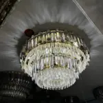 ⁦ثريا كريستال ذهبية بإضاءة LED⁩ - الصورة ⁦5⁩
