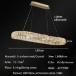 ⁦ثريا كريستال فاخرة بإضاءة LED⁩ - الصورة ⁦9⁩