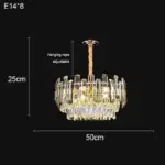 ⁦ثريا كريستال ذهبية بإضاءة LED⁩ - الصورة ⁦19⁩