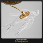 ⁦ثريا طيور زجاجية فاخرة بتصميم كلاسيكي⁩ - الصورة ⁦6⁩