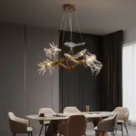 ⁦ثريا طيور زجاجية فاخرة بتصميم كلاسيكي⁩ - الصورة ⁦3⁩