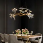 ⁦ثريا طيور زجاجية فاخرة بتصميم كلاسيكي⁩ - الصورة ⁦2⁩