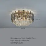 ⁦ثريا كريستال ذهبية بإضاءة LED⁩ - الصورة ⁦11⁩
