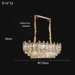 ⁦ثريا كريستال ذهبية بإضاءة LED⁩ - الصورة ⁦12⁩