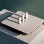 ⁦مفتاح حائط ستانلس ستيل أبيض⁩ - الصورة ⁦3⁩
