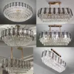⁦ثريا كريستال ذهبية بإضاءة LED⁩ - الصورة ⁦6⁩