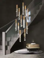 ⁦ثريا درج كريستال معلقة مضيئة⁩ - الصورة ⁦4⁩