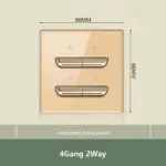 ⁦مفتاح حائط زجاجي ذهبي كلاسيكي⁩ - الصورة ⁦17⁩