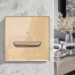 ⁦مفتاح حائط زجاجي ذهبي كلاسيكي⁩ - الصورة ⁦6⁩
