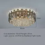 ⁦ثريا كريستال ذهبية بإضاءة LED⁩ - الصورة ⁦8⁩