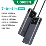 ⁦محور توصيل UGREEN Uno 6 في 1 – HDMI 4K@60Hz، شحن PD 100 واط، USB 3.2 بسرعة 10 جيجابت/ثانية، مثالي لـ MacBook Pro/Air ولابتوبات USB-C⁩ - الصورة ⁦9⁩