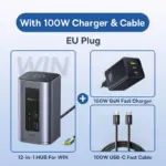 ⁦محور توصيل Baseus 12 في 1 – دعم عرض ثلاثي (MST) بدقة 4K@60Hz، شحن PD 100 واط، USB 3.2 بسرعة 10 جيجابت/ثانية، إيثرنت جيجابت — متوافق مع macOS وWindows⁩ - الصورة ⁦9⁩