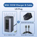 ⁦محور توصيل Baseus 12 في 1 – دعم عرض ثلاثي (MST) بدقة 4K@60Hz، شحن PD 100 واط، USB 3.2 بسرعة 10 جيجابت/ثانية، إيثرنت جيجابت — متوافق مع macOS وWindows⁩ - الصورة ⁦12⁩